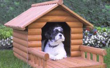Летняя будка для собаки в загородном доме или на даче